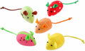Haourlife Catnip Cat Mice Toys Interactive Mouse Cat Toy for Indoor Adult Cats Kitten Kitty Baby Cat Chew Exercise Toy Fruit-Shaped Mice Cat Toy Set - 5PCS