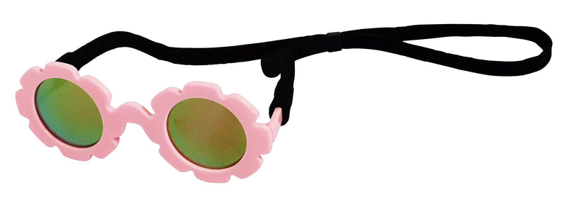 G001-F Dog Pet Costume Flower Sunglasses Medium Breed (M, 18-40 lbs, Flower Pink Mirror)