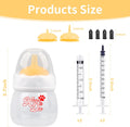 Xuanda Pet Feeding Bottle and Syringes,60ml Nursing Bottle, 3 Sizes Nipples with Ventilation Valve Resistant Tearing Perfect for Puppies, Kittens, Small Wildlife (Yellow)