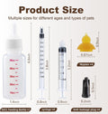 Pet Nursing Bottle, Pet Feeding Nipple, Nursing Bottle Kits for Feed Puppy & Kitten milk, with 1 * Pet Feeding Bottle, 4 * Pet Feeding Nipple, Fit for Kittens, Puppies, Rabbits, Squirrels, Hamster