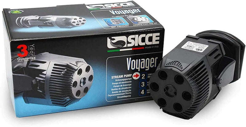 SICCE Voyager 2 Wave Maker Flow Pump 800 GPH | 360°Adjustable Quiet Submersible Magnetic Powerhead for Saltwater & Fresh