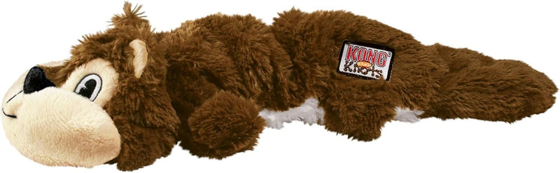 KONG Scrunch Knots (Squirrel, Medium/Large) Plush Dog Toy with Knotted Rope