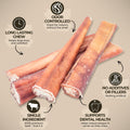 Bully Bunches Premium (6" Thick - 5 Pack) Odour-Free Bully Sticks for Small & Medium Dogs - Consistently Sized, Long Las