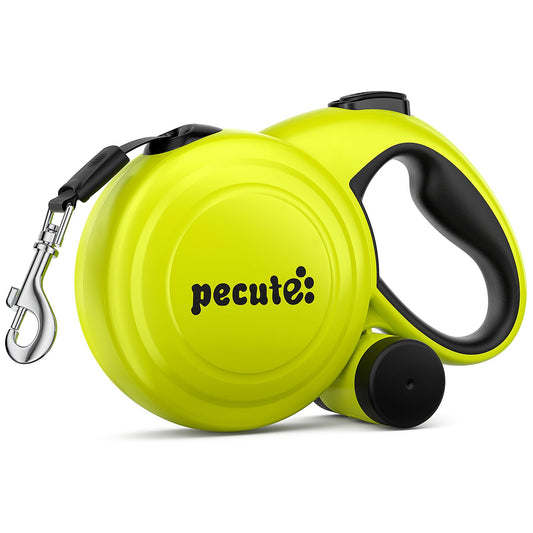 32ft Retractable Dog Leash with Reflective Strips, One-Button Control & Sturdiness Nylon Material, Long Leash Retractable with Poop Bag Holder for Medium Large Dog