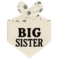 THLOH Big Sister Dog Bandana with Snap Buttons – Double Layer Reversible Pet Scarf for Baby Announcement Gender Reveal Family Photos Adjustable Fit Gift (Beige, Large)