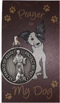 St Francis Medal for Dogs Collar Pendant with Saint Pet Prayer Car