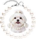 Dog Pearl Necklace Collar Faux Pearl Dog Jewelry Necklace for Small to Large Dogs, Elegant Pet Necklace for Wedding Birt