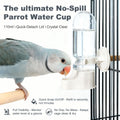 Bird Water Dispenser for Cage, 3.7 FL OZ, Automatic Bird Water Feeder ABS Suspended Parrot Cage Food Bowl Drinker, for Parakeet, Cockatiel, Budgie, Conure, Lovebirds