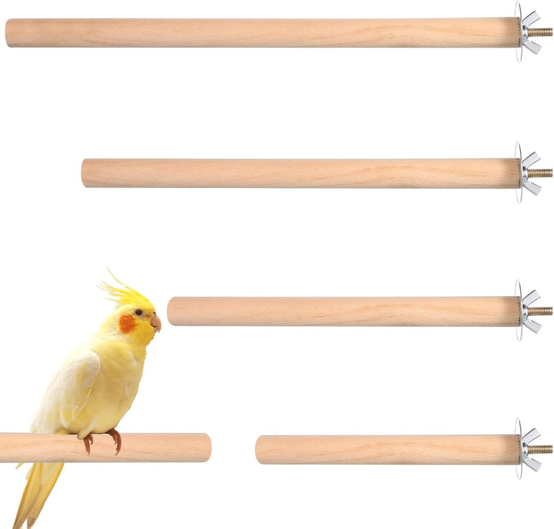 Bird Perch Wooden Parrot Perchs Stand, 4PCS Parrot Perches Toys Wood Perches with Different Widths Bird Cage Toys Cage A