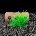 Aquarium Plant Fish Tank Decoration 20 Pieces Small/1" Tall Plastic Artificial Plant Goldfish Hidden Mini Grass Set (Gre