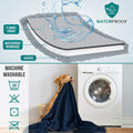 PetAmi Waterproof Dog Blanket Puppy Cat Large Couch Cover, 40x60 Navy/Grey