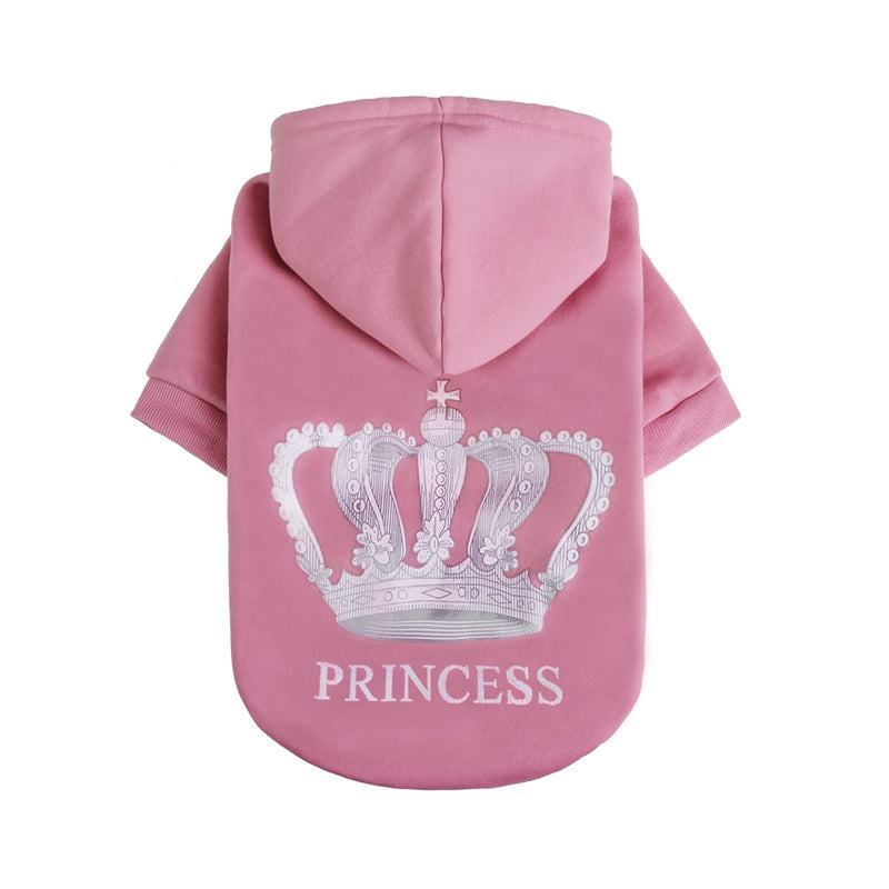 EXPAWLORER Princess Dog Hoodie-Soft Dog Sweater Calming Fleece Sweatshirt Cold Weather Pet Clothes,Pitbull Clothes Outfits,Coat Apparel for Puppy,Cat, Small Medium Large Dogs