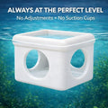 White Floating Betta Hideout with Round Side Holes – 3D Floating Breeding Box & Resting Cave with Window – Feeding Platf