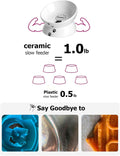 Y YHY Cat Bowl Anti Vomiting, Raised Food Bowls, Tilted Elevated Bowl, Ceramic Pet Food Bowl for Flat Faced Cats, Small Dogs, Protect Pet's Spine, Dishwasher Safe (5 Inches, White)