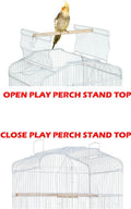 Large Open/Close Top Bird Cage Side Breeding Nest Box Doors Easy Clean Pull Out Tray Clear Feeder Cups for Canary Parake