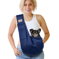 artisome Pet Dog Sling Carrier for 3-10 lbs pet,Dog Purse Pouch,Dog Satchel,Reversible unadjustable Strap Travel Hand-Free Safe Bag Small Puppy Backpack (Dark Blue)