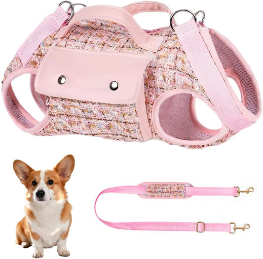 Dog Lift Harness Backpack, Breathable Pet Lift Harness with Magnetic 2-Bags & Adjustable Shoulder Straps for Small-Mediu