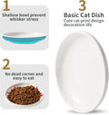 Howise 3 PCS Ceramic Cat Bowls, 5.5 in Pet Bowl Cat Dishes for Food and Water, Small Dog Dish(White)