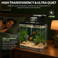 1.5 Gallon Aquarium Small Fish Tank Starter Kit with Filtration & LED Light & Fishing Net for Betta Shrimp Guppy Goldfis