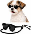G014 Small Breed up to 15lbs Dog Cat Pet Puppy Panto Round Sunglasses (Panto Black, Small Dog up to 15 lbs)