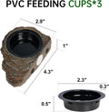 Magnetic Gecko Feeding Ledge, Reptile Food Dish with 3PCS Feeding Cups Crested Gecko Feeder Ledge Water Bowl for Lizard 