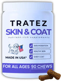 Skin & Coat Supplement for Dogs - Omega 3 6 9 Fish Oil & Vitamin E Soft Chews - Dog Itch Relief, Anti-Shedding & Shiny C