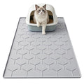 Garoopion Cat Mat for Litter Box, Large 34.05×22.5 inch Cat Litter Mat, Waterproof Silicone Pad for Floor, Gray