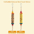 KATUMO 2PCS Bird Treats, Natural Parrots Sticks for Lovebird Conure Canary