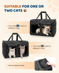 MIDOG 2 Cat Carrier with Litter Box, Expandable Dual Compartment Cat Carrier for 2 Cats, Large Soft Sided Double Pet Carrier for Car Travel, Moving