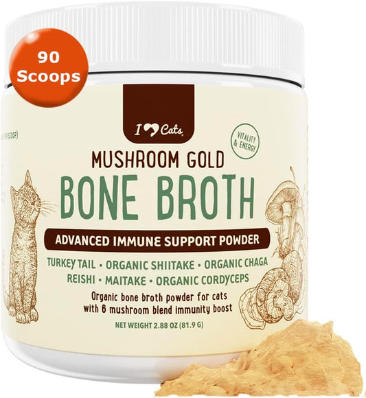 iHeartCats Bone Broth & Turkey Tail Mushroom Powder for Cats