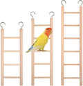 Bird Ladder for Cage, 3 PCS Bird Cage Ladder Wooden Hanging Parrot Wood Step Parakeet Ladders Climbing Small Wooden Ladd