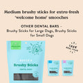 Bocce's Bakery Brushy Sticks Dog Dental Treats, Medium Breeds (2 Pack)