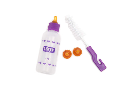 Lixit® Nursing Bottle Kits for Hand Feeding Puppies, Kittens, Guinea Pigs, Ferrets, Rabbits, Raccoons, Squirrels and Other Pets - Made in USA (2 Ounce, 1 Pack)