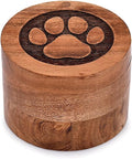 EDHAS Acacia Wood Decorative Urns Funeral Cremation Urn for Ashes for Dogs, Pet Urns for Cats (3.5" x 3.5" x 2.5")