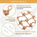 2 Packs Natural Bird Rope Net Parrot Swing Hammock for Birds Parrot Ladder Macaw Hanging Hammock Activity Toy for Rats P