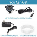 DaToo Aquarium LED Air Bubble Stone Disk 2 Inch with 6 Dazzle Color LEDs Fish Tank Oxygen Bubble LED Light Color Auto Ch