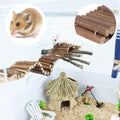 PIVBY Hamster Bridge Wooden Mouse Ladder Natural Rat Chew Rodents Toys for Chinchillas Guinea Pigs Hamster Mouse Rat Sma