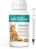 Cat Dewormer Broad Spectrum Triple Dewormer for Cats for Tapeworms, Roundworms & Hookworms