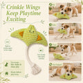 Manta Ray Dog Toy with Rope Tail, Plush Ocean Dog Toy for Small and Medium Dogs, Interactive Toss and Chew Pet Toy，Corn 