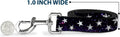 Buckle-Down Pet Leash - Glowing Stars in Space Black/Purple/White