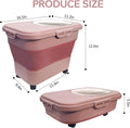 SECOAT Collapsible Cat Litter Storage Container with Rolling Casters,20 Lbs Cat Litter Storage with Wheels,Airtight Lids,Cat Litter Shovel,Portable Cat Litter Storage Bin Container,BPA Free (Pink)