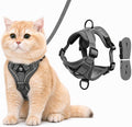Soft Cat Chest Harness and Leash, Escape-Proof Step-in Lock Kitten Harness, Comfortable Cat Vest with Reflective, Easy t