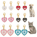 DELORIGIN 12pcs Evil Eye Collar Pendants for Cat Dog 6 Styles Heart Alloy Enamel Pet Collar Pendants Clip-on Collar Accessory for Bag Keychain Jewelry Making Training Home Decor
