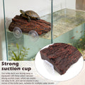 Turtle Basking Platform, Resin Bark‑Textured Turtle Dock with 3 Suction