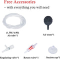HITOP 2W Single Outlet Aquarium Air Pump, 25GPH Fish Tank Aerator with Accessories, Quiet Oxygen Pump for Small Tank up 