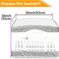 2 Pack Dog Playpen Cover and Bottom Pad Fits for 36 Inch 4 Panels Pet Playpen, Dog Crate Pad Puppy Play Pen Cover, Hoop and Loop Design (Note: Playpen Not Included). (PureGray)
