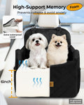 Ishineon Dog Car Seat for Small/Medium Dogs, Detachable Washable Dog Booster Car Seat Under 35lbs, High-Support Memory Foam,Travel Bed with Storage Pockets