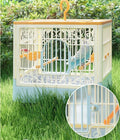 Portable Foldable Bird Cage - 360° Full View Bird Cage with Hook/Food Bowl/Perch, Slide-Out Tray for Easy Cleaning, Essential for Travel and Outings (Includes Carrying Hook)