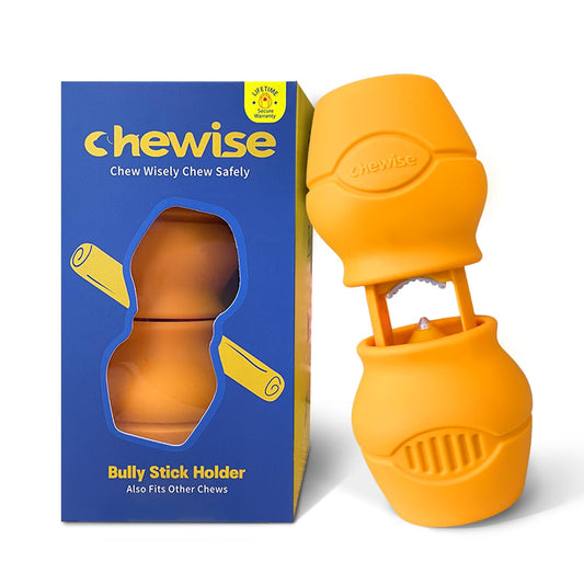 PetClan Chewise Bully Stick Holder, Improved Bully Sticks Holder, Ultimate Secure Heavy Duty, BPA-Free Safety Device to Prevent Choking, Fits Various Bully Sticks and Dog Sizes