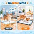 Pee Pad Holder for Dogs,25 x 36 Inch Dog Potty Tray with Silicone Clips Dog Puppy Pad Tray,Non-Slip Leak-Proof High Edge Silicone Puppy Pee Tray Mat for Home Floor Protection